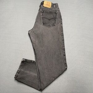 VINTAGE Levis Jeans Womens 14 Black Made in USA High Rise Relaxed 90s 16551-0260